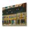 Designart - Yellow Facade of Houses In Street In Paris - French Country Print on Natural Pine Wood